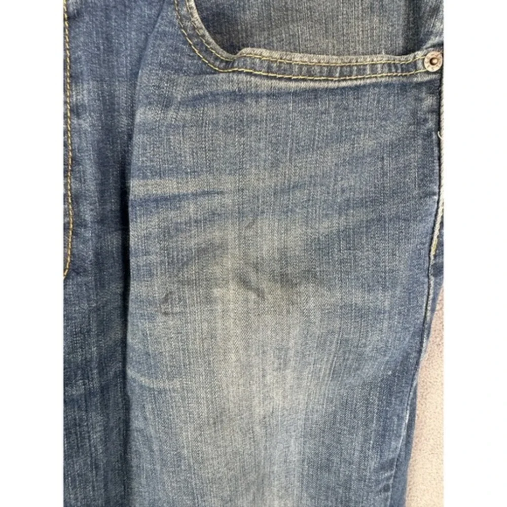 Levi's Mens 502  Jeans 36x32  Blue Denim‎ Taper Fit Distressed Mid Rise